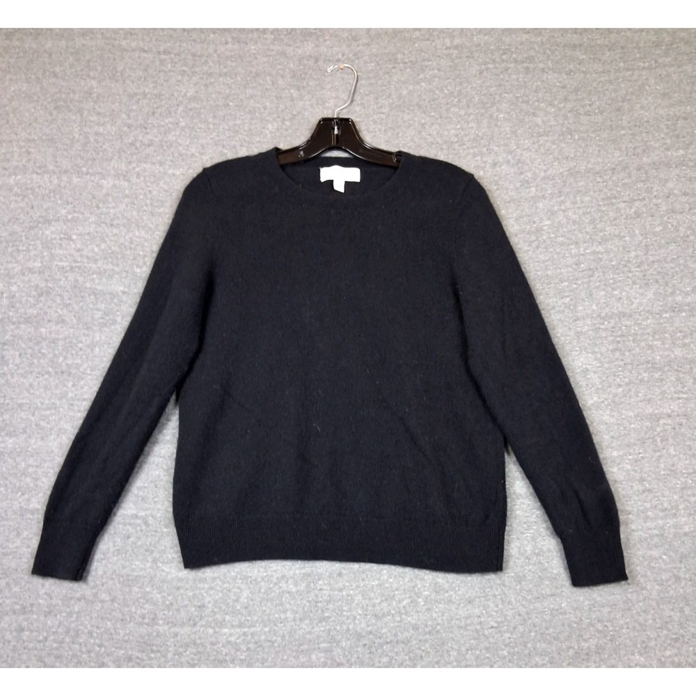 Nordstrom Womens Sweater XL Black 100% Cashmere Minimalist Quiet Luxury Capsule